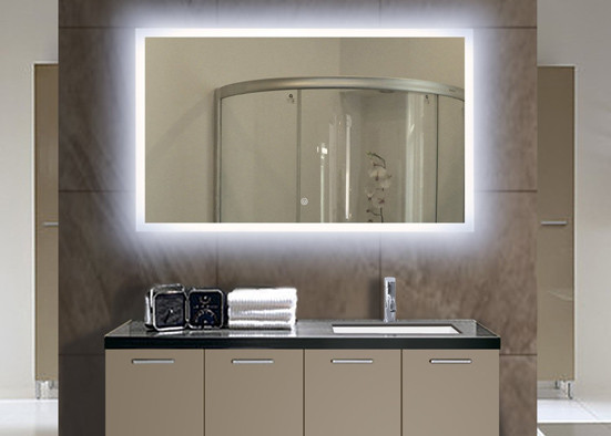 Quality Home Illuminated Bathroom Mirror , Customized Rectangle Mirror With Lights wholesale
