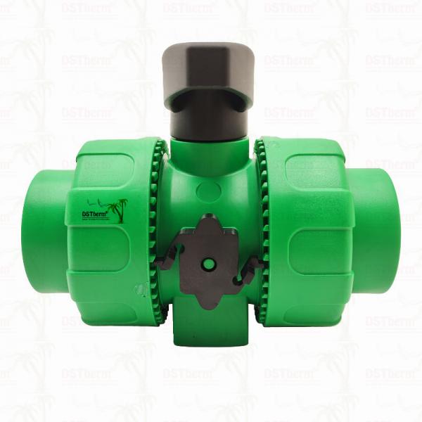 Lock Ball PPR Double Union Ball Valve With Plastic Ball S2.5 20-63MM Customized LOGO