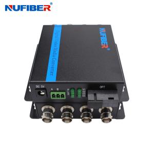 Fiber Video Converter 4CH BNC to Fiber Transmitter Receiver FO to Coaxial