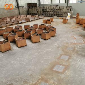 China Corten Steel Planter Box Corten Flower Pot Welding Metal Planter on sale