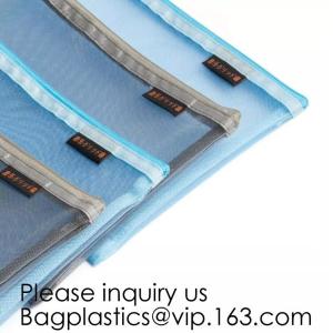 Travel Mesh Makeup Bag See Through Zipper Cosmetic Organizer Pouches Pack of 4