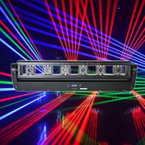 Dj Lights 6 Eyes 500mw RGB 3in1 Full Color Moving Head Laser Light Bar Crutain