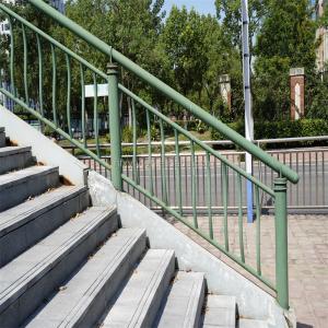 Rectangle Top Pipe Galvanized Steel Railing Balustrades For Modern Cheap Stair