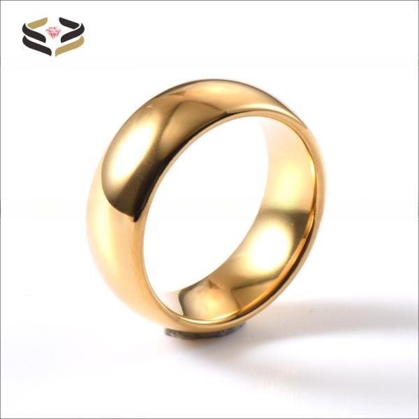 Geometric Tungsten Carbide Ring 18k Gold Plated Domed Polished Finish Wedding Band Plating Other Shape Pattern 2mm 4mm