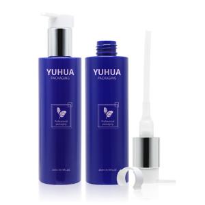 Shampoo 200ml Blue Plastic Packaging Bottles With Pump