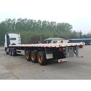 Hot 20 Feet 40 Feet Container Transport 3-Axis Flat Plate Semi-Trailer with 12.5
