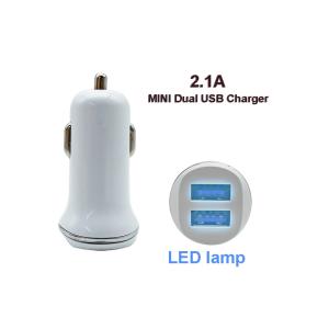 Fast 2.1A Mini USB Car Charger With LED Lamp Compatible For IOS Android