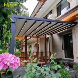 China Customized Waterproof Retractable Awning Aluminum PVC Pergola Roof Sunshade System on sale