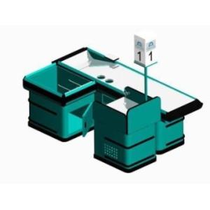 Anti - rust Supermarket Checkout Counter Steel Plate Border Auxilary Desk