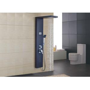 China Black Stainless Steel Wall Mount Shower Panel Hydromassage Design ROVATE on sale