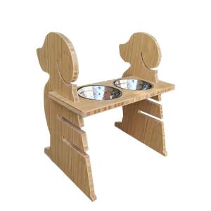 Pet Feeding Food Standing Type Installation Bamboo Neater Feeder with Elevated