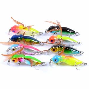 8 Colors 4.5CM/3g 10# Hooks Hard Plastic Fishing Bait Minnow Lures