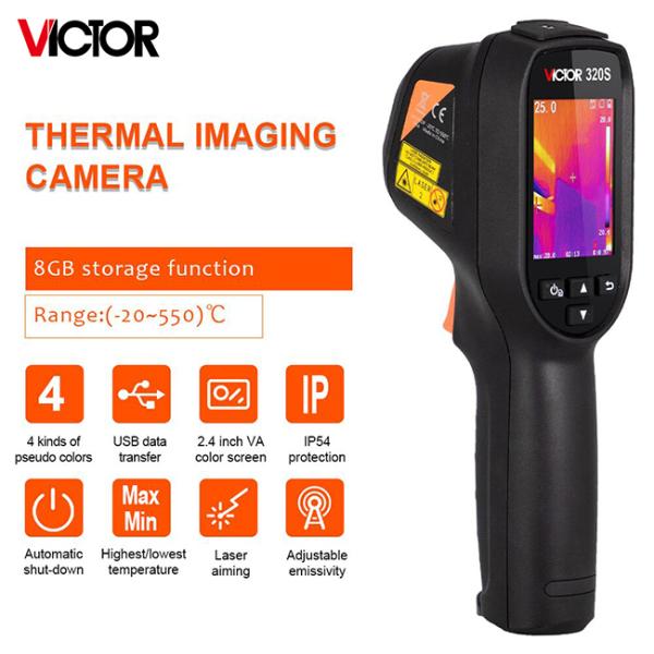 8GB IP54 Thermal Imaging Camera -20℃ To 550℃ USB Data Transfer 160x120
