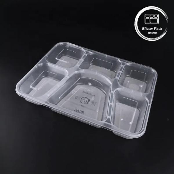 Quality Microwavable Plastic Take Out Boxes with 2, 3, 4, 6 Compartments Black Rectangular Disposable Meal Containers wholesale