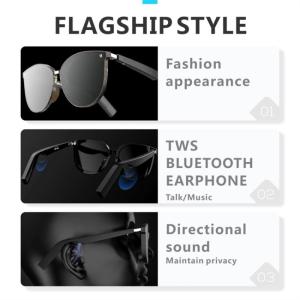 Music Polarized 220mAh Smart Audio Sunglasses With Microphone
