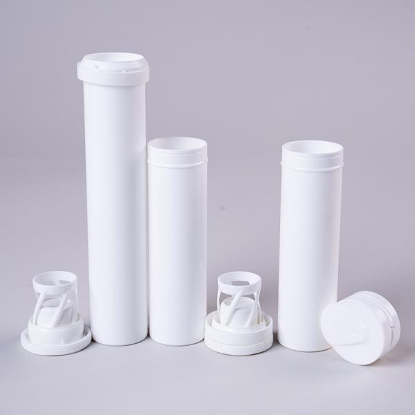 Effervescent Tablet Tube with Spiral Cover Desiccant Diameter 29mm Custom White