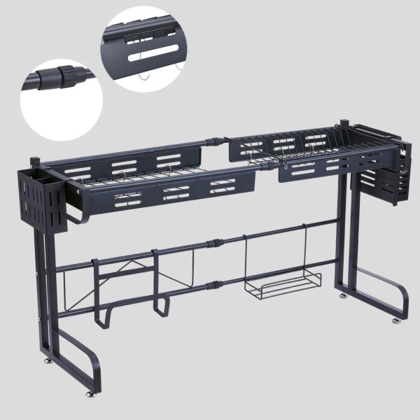 Stainless Steel Above Sink Dish Rack Stable Over Sink Organizer Shelf For Kitchen