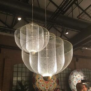 Designer Golden Grid Led Chandelier Postmodern Metal Bedroom chandelier