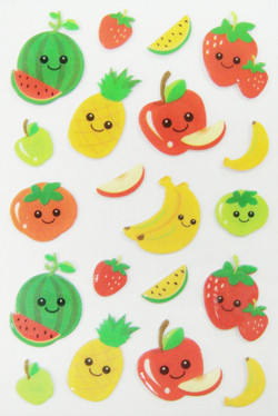 Quality Pretty Design Custom Puffy Stickers / Puffy Fruit Stickers Easy Removable wholesale