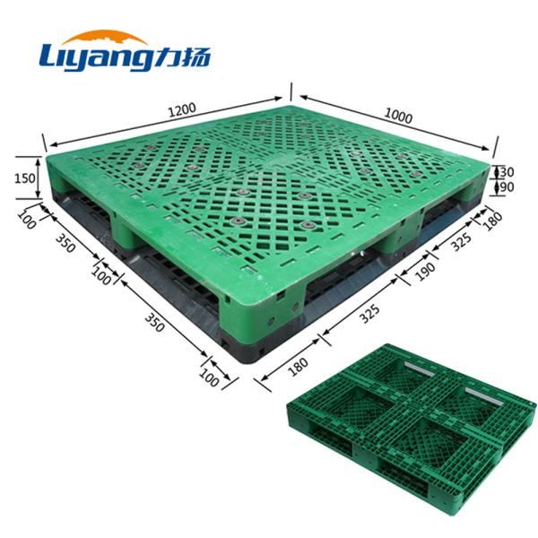 Quality Green PP Euro Pallet 1000x1200 Rackable Plastic Pallets Single Side wholesale