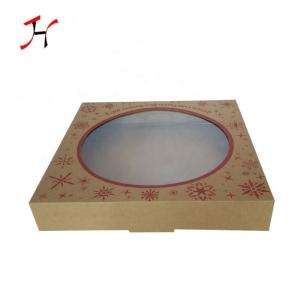 12inch Recyclable Kraft Paper pizza packing box With transparent Window