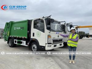 Cheap Howo 4x2 120HP 6cbm Compactor Garbage Truck For Sanitation Services for sale