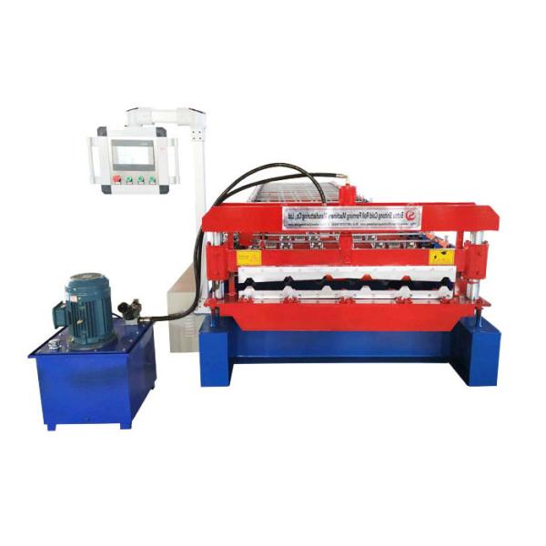 PLC Control Roofing Sheet Roll Forming Machine Raw Material PPGI / PPGL /