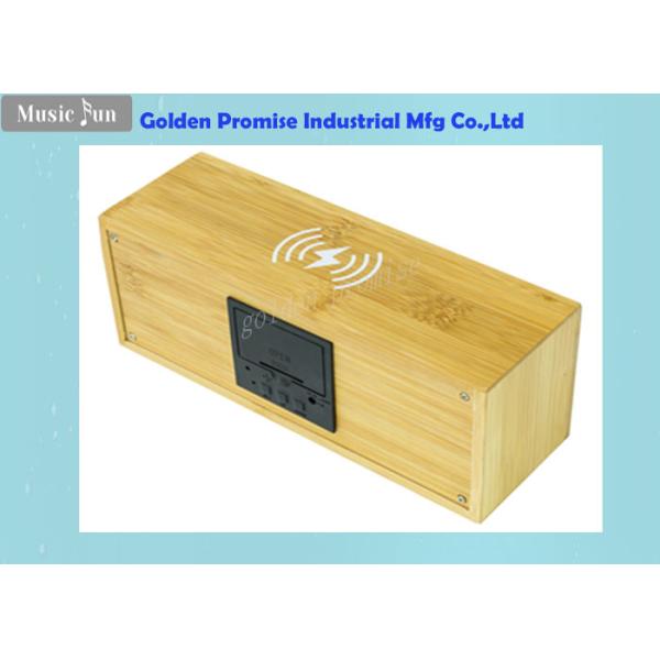 Quality FCC Bamboo Electronics Alarm Clock Phone Charger 17*8*9cm wholesale