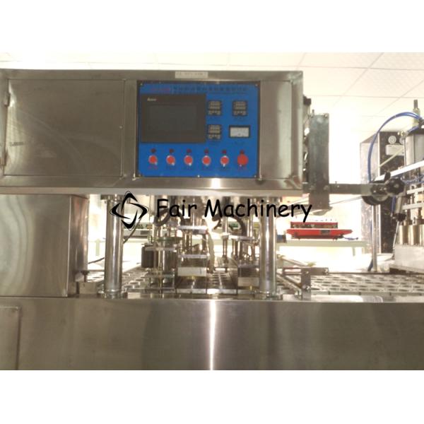 5400B/H 380V Coffee Filling Machine , 9KW PLC Milk Tea Cup Sealing Machine