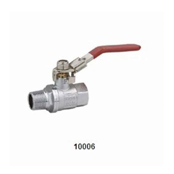 Brass forging Ball Valve 10006 with locking handle Chrome plating 600PSI(male