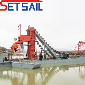 60m3-300m3 Capacity Chain Bucket Gold and Diamond Mining Equipment with Jigging