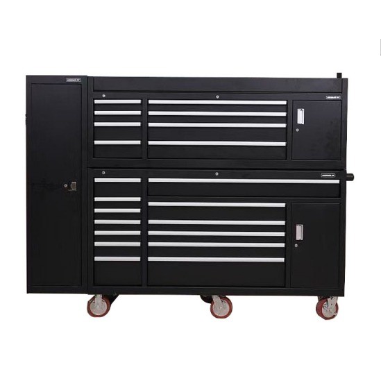 Multi-Purpose Tool Storage Cabinet 72-Drawer Black Chest with Stainless Steel