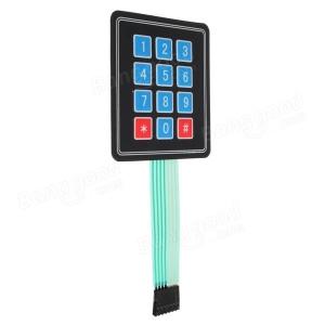 Custom 4x3 Array 12 Keys Matrix Membrane Switches Keypads With Embossed Metal