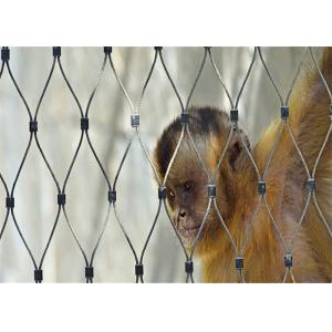 Inox Woven Rope Zoo Wire Mesh , Rhombus Animal Stainless Steel Netting Mesh