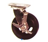 China 900 Pound 6 Inch Casting Dumpster Caster Wheels With Side Brake on sale