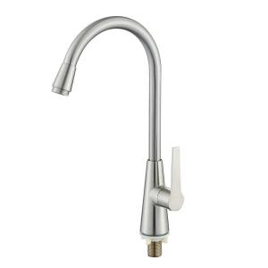 Induction Tap Silver Zinc Alloy Kitchen Sink Faucets With Earthenware Spool