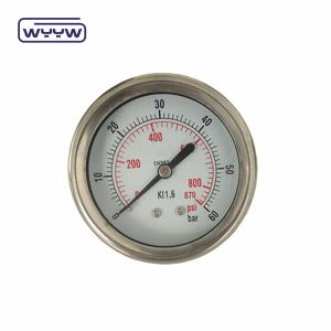 Hydraulic Jack Pressure Gauge Center Back Connection 100mm Dial Size