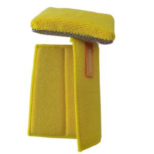 Non Scratch Microfiber Cleaning Pad Scrub Sponge For Dishes Heavy Duty Scouring