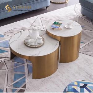 Customized Round White Marble Coffee Table Modern 50cm Dia OEM ODM