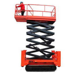 8m 10m Self Propelled Hydraulic Scissor Crawler Lift For Aerial Working