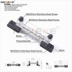 6P 150A Marine Power Bus Bar Copper Nickel Boat Power Distribution Block With