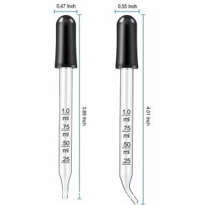 Eye Dropper For Essential Oils, Pipettes Dropper Rubber Head, Calibrated Thick