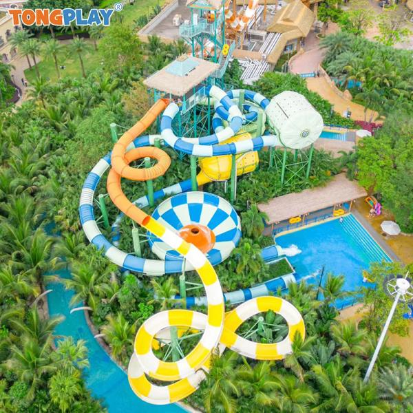 Quality Outdoor Commercial Rainbow Water Slide with Multi-Slide Configuration and OEM/ODM Customization Options wholesale