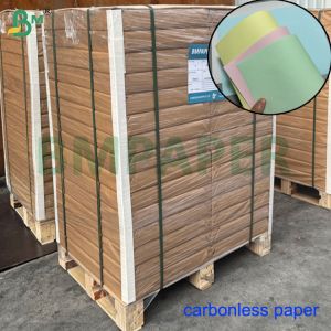 China 75gsm 216 x 279mm White Pink Green Blue Carbonless Paper For Receipt on sale