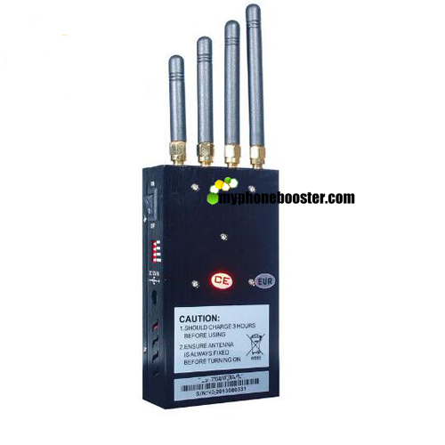 Black DC12V 4 Bands 2w GSM 3G Wifi GPS Portable Mobile Signal Jammer Blocker Isolator With Fan/DIP/Leather Case/Battery