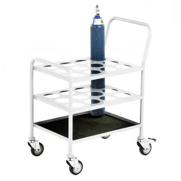 Quality Small Oxygen Gas Cylinder Cart Fabrication O2 Tank Cart White wholesale