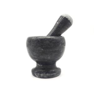 Cheap Custom Made Stone Mortar And Pestle , Stone Bowl And Grinder Black Color for sale
