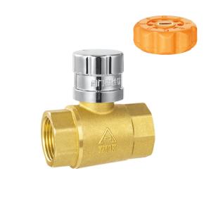 Cheap brass color long handle magnetically lockable ball valve for sale