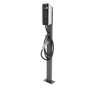 Wall-Mounted Pedestal Charger ABS with Type 2 Plug 3-in-1 RFID App LCD Screen