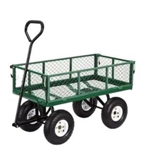 China Outdoor Heavy Duty Steel Mesh Garden Trolley Cart with 4 Wheels and 500LBS Capacity on sale